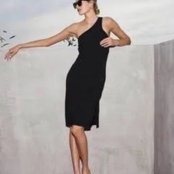 NWT EXPRESS One Shoulder Sheath Dress Black Small Little Black Dress - Picture 2 of 10